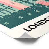 Tower of London England抽象芸術旅行フローラ ポスター (角)