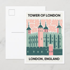 Tower of London England抽象芸術旅行フローラ ポストカード