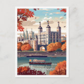 Tower of London England Art旅行イラストレーション ポストカード (正面)