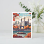 Tower of London England Art旅行イラストレーション ポストカード (スタンド正面)