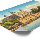 Tower of London Japanese Woodblock Print ポスター (角)