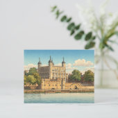 Tower of London Japanese Woodblock Print ポストカード (スタンド正面)