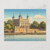 Tower of London Japanese Woodblock Print ポストカード (正面)