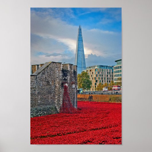 Tower of London Red Poppies England UK ポスター (正面)