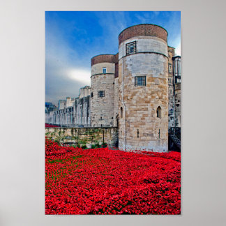 Tower of London Red Poppies England UK ポスター