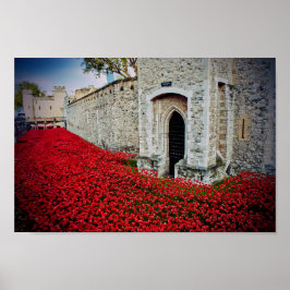 Tower of London Red Poppies England UK ポスター