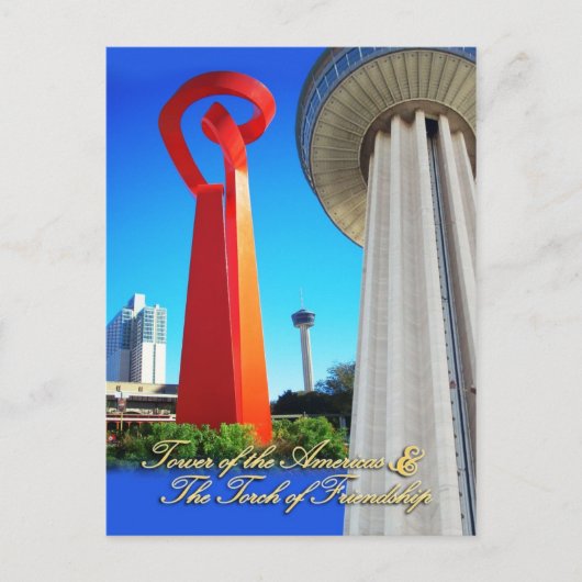 Tower of the Americas & Toch of Friendship, TX ポストカード (正面)