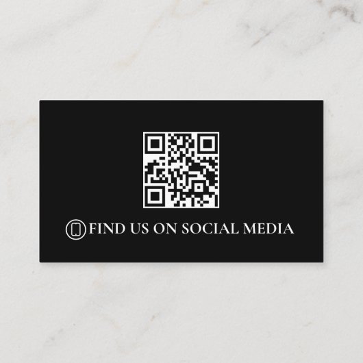 Towing Services QR Code Black and White 名刺 (裏面)