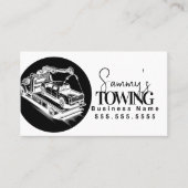 Towing Services QR Code Black and White 名刺 (正面)