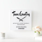 Town & Country Restaurants，シカゴ， IL スクエア壁時計 (ホーム)