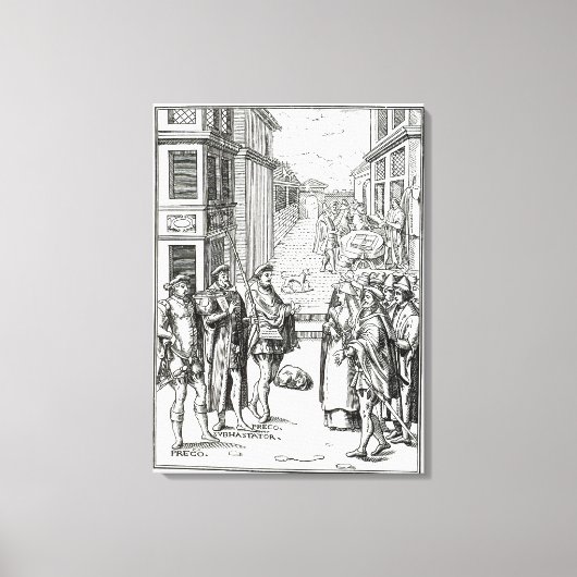 Town Crierによる販売、'Praxis Rerの木版画の後 キャンバスプリント (正面)