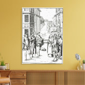 Town Crierによる販売、'Praxis Rerの木版画の後 キャンバスプリント (インサイチュ (リビング))