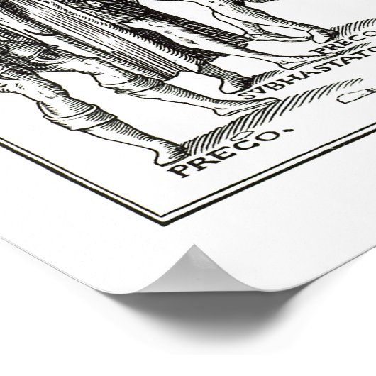 Town Crierによる販売、'Praxis Rerの木版画の後 ポスター (角)