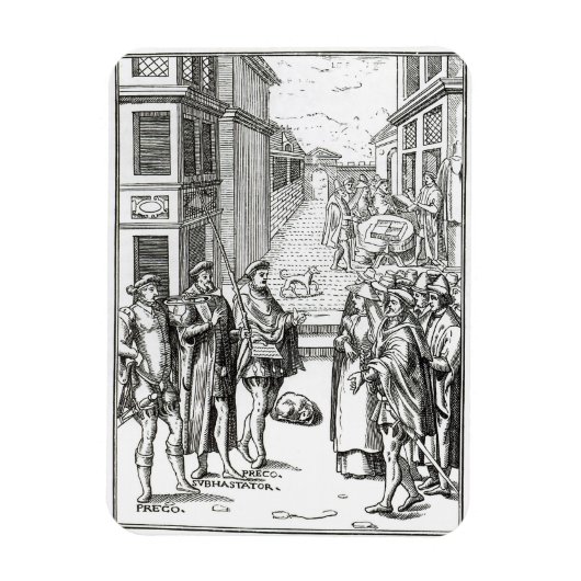 Town Crierによる販売、'Praxis Rerの木版画の後 マグネット (縦)