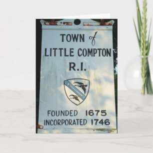 Town Little Compton, RI - Founded 1675 wooden sign カード