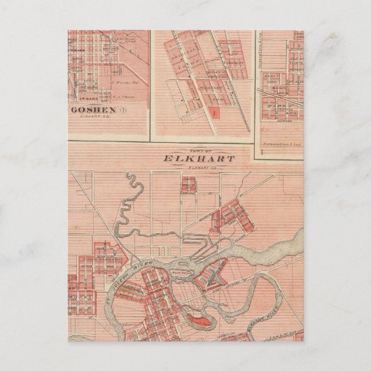 Town of Elkhart, Elkhart Co with Goshen ポストカード (正面)