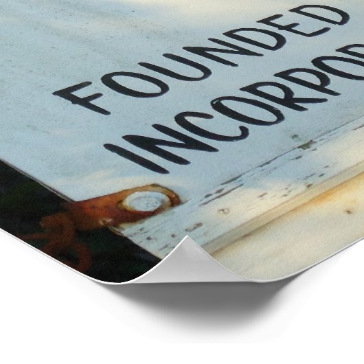 Town of Little Compton, RI sign ポスター (角)