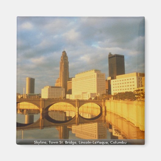 Town St. Bridge、Lincoln-LeVeque、Columbu マグネット (正面)