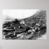 Town View of Juneau，アラスカ写真 ポスター (正面)