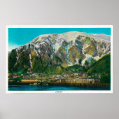 Town View of Juneau, AlaskaJuneau, AK ポスター (正面)
