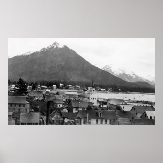 Town View of Sitka, Alaska PhotographSitka, AK ポスター (正面)
