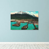 Town View of Skagway, AlaskaSkagway, AK キャンバスプリント (インサイチュ (ウッドフロア))