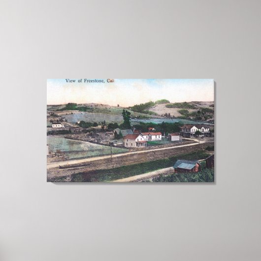 TownFreestoneの空中表示（カリフォルニア州） キャンバスプリント (正面)