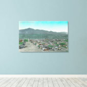 TownHuntingtonの空中表示 キャンバスプリント (インサイチュ (ウッドフロア))