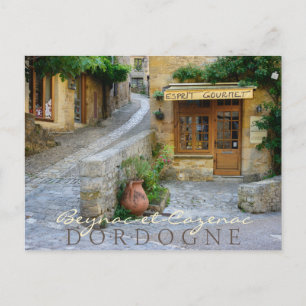 Townscape in Dordogne,フランス文字葉書 ポストカード