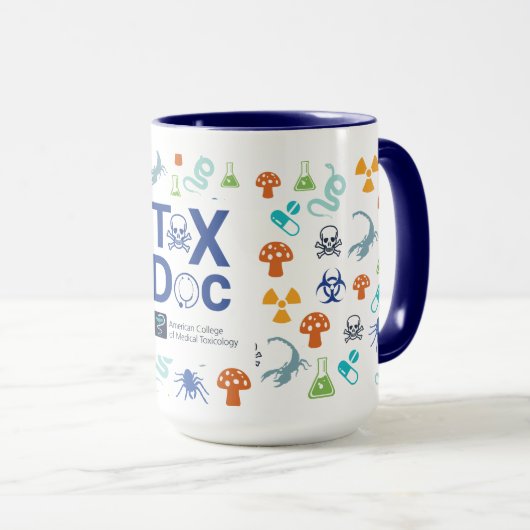 Tox Doc Mug, Blue Tone, 15 oz. マグカップ (正面右)