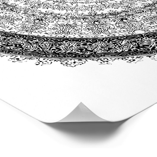 Toxic Beauty Fractal Rust Mandala Template ポスター (角)