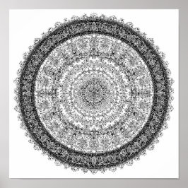 Toxic Beauty Fractal Rust Mandala Template ポスター