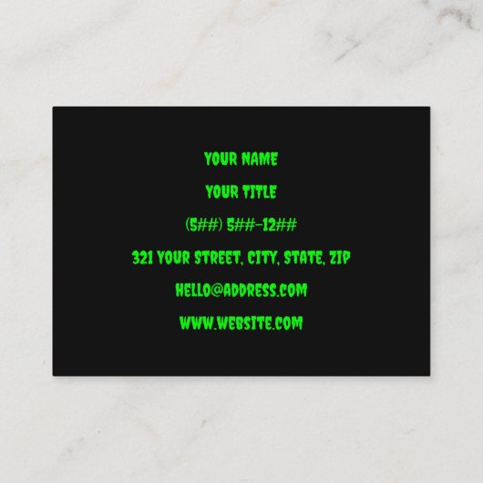 TOXIC WASTE 名刺 (裏面)