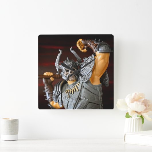 Toy Barbarianデザイン スクエア壁時計 (ホーム)