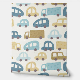 Toy Cars & Trucks | Dusty Blue Beig 壁紙