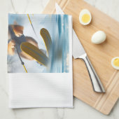 Toy dogs Waterskiing! キッチンタオル (四つ折り)