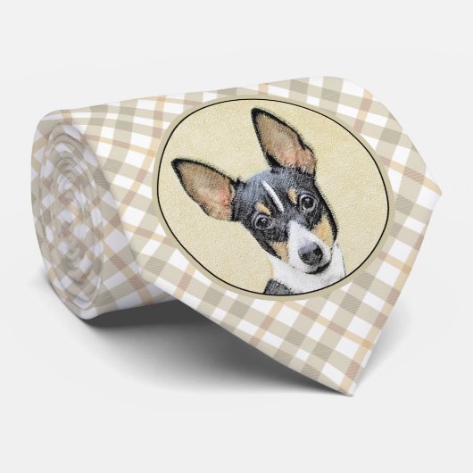 Toy Fox Terrier Painting - Cute Original Dog Art ネクタイ (ロール)