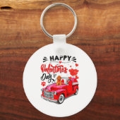 Toy Odle Heart Red Truck Happy Valentine Day Dog  キーホルダー (正面)
