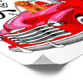 Toy Odle Heart Red Truck Happy Valentine Day Dog  ポスター (角)