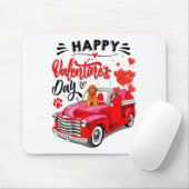 Toy Odle Heart Red Truck Happy Valentine Day Dog  マウスパッド (マウス)
