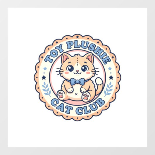 Toy Plushie Cat かわいい猫のTシャツデザイン - Toy Plus ウィンドウサイン (シート)