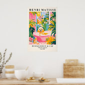 Toy Poodle Art Pink Bathroom Print, Henri Matisse ポスター (キッチン)