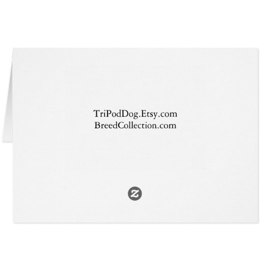 Toy Poodle Breed Boho Floral Silhouette Card (裏面横)