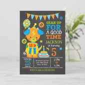 Toy Puppy Robot Boy Birthday Party Invitation 招待状 (スタンド正面)