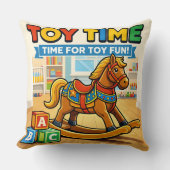 Toy rocking horse Nursery throw pillow クッション (正面)