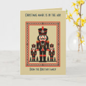 Toy Soldiers Nutcracker Nordic Christmas Minimal  カード (黄色い花)