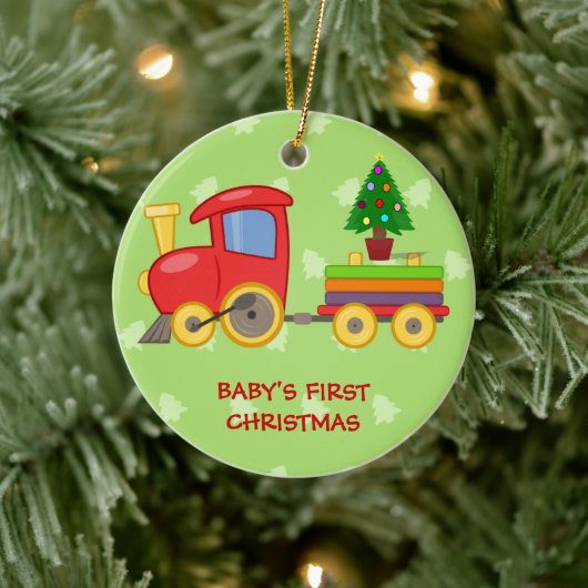 Toy Train, Baby's First Christmas セラミックオーナメント (ツリー)