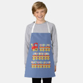 Toy Train Carrying Alphabet Blocks エプロン (着用した状態)