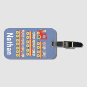 Toy Train Carrying Alphabet Blocks Personalised ラゲッジタグ (正面横)