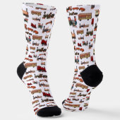 Toy Train Colorful Trains Pattern ソックス (傾斜あり)